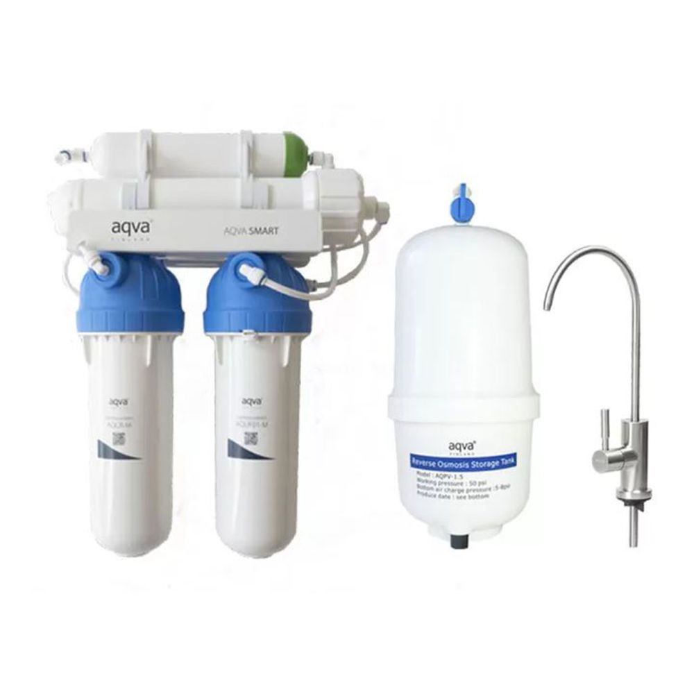 Aqva Smart EVO käänteisosmoosilaite- ja puhdasvesihanapaketti