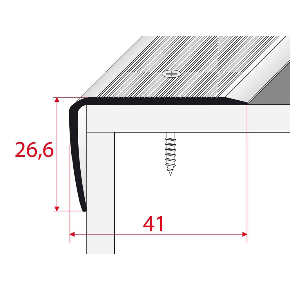 Pisla Askelkulmalista Pronssi 41 x 27 x 1800 mm