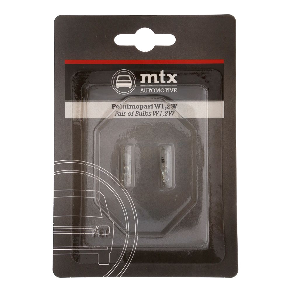 MTX Automotive glassockellampa 2-pack 12V 1,2W W1,2W (T5)