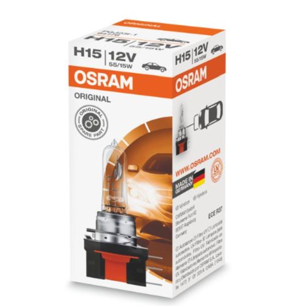 Osram H15-polttimo 12V 15/55W kauko+huomiovalo