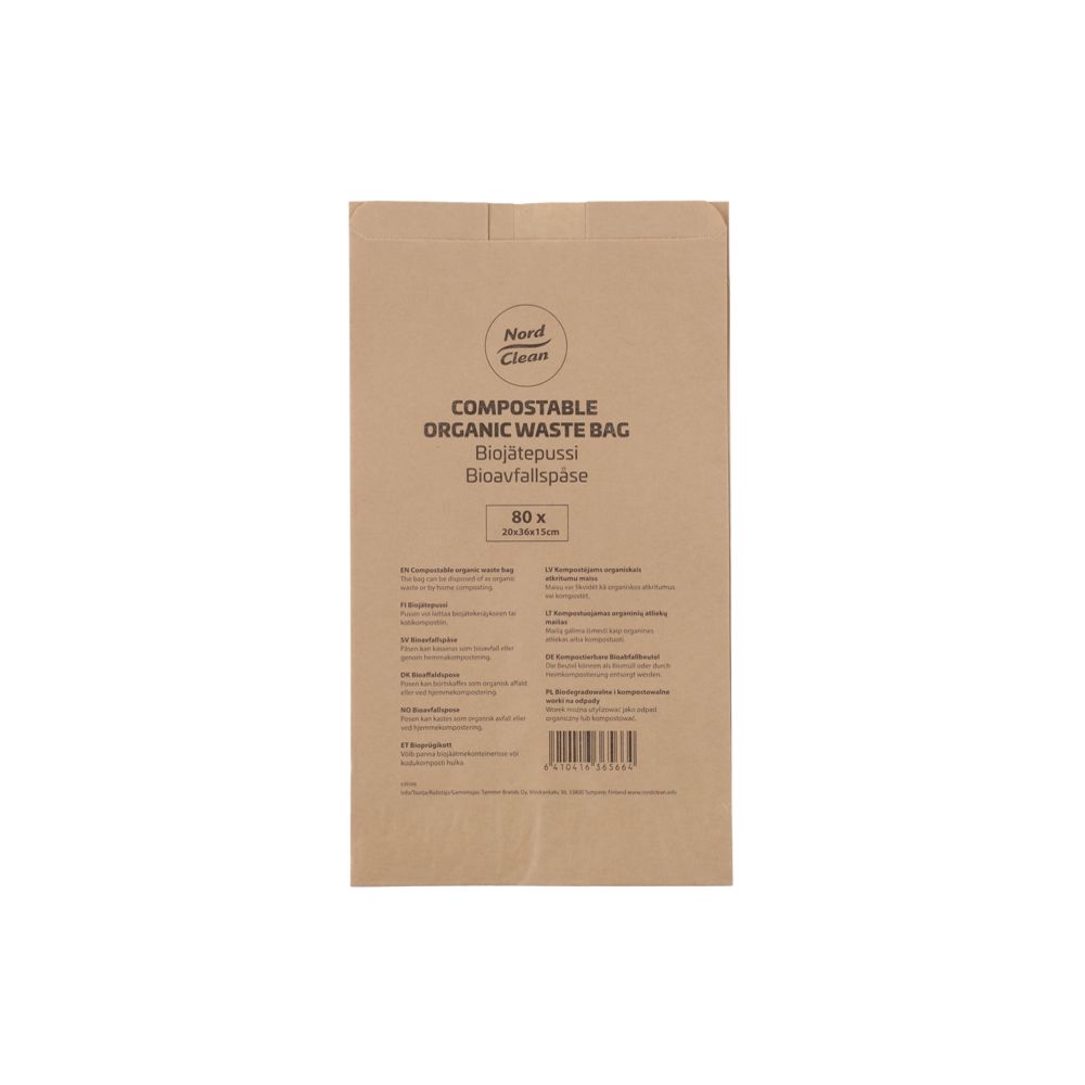 Nord Clean bioavfallspåse papper 80 st.