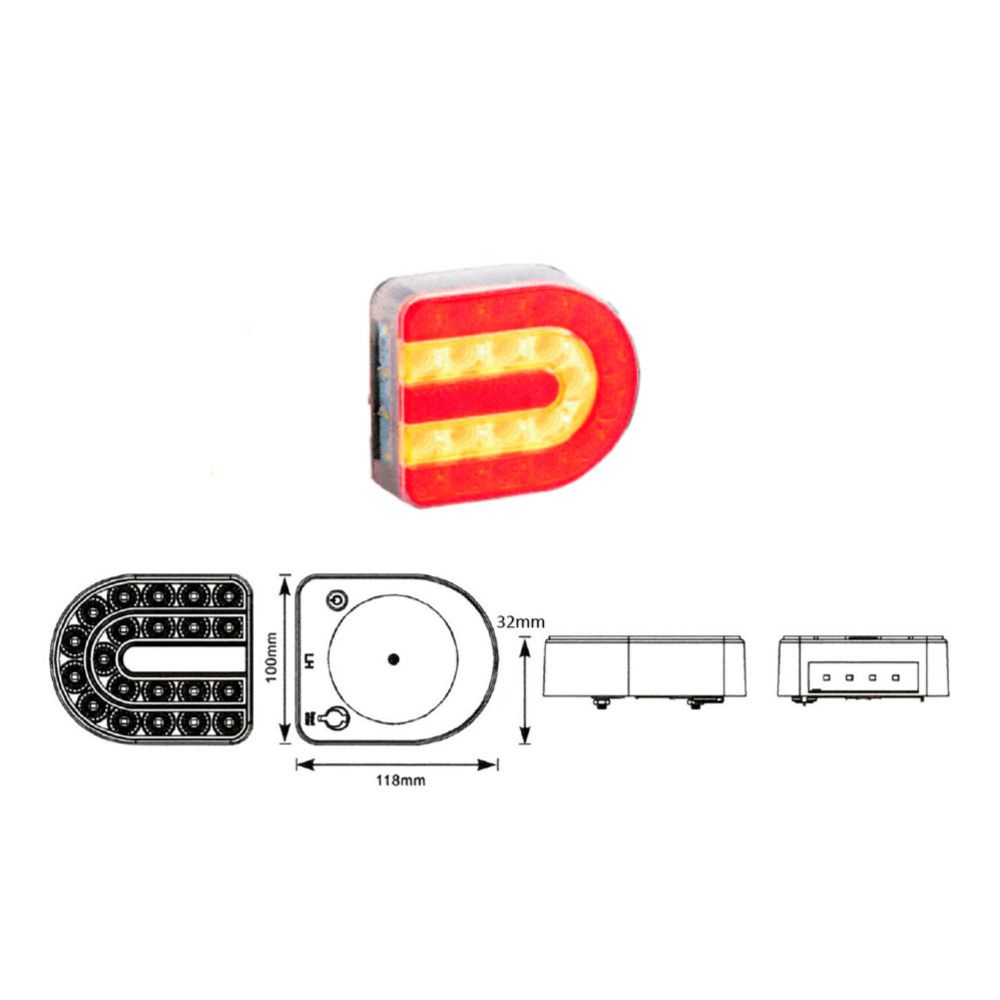 AX4 LED Curve tagatuli parem