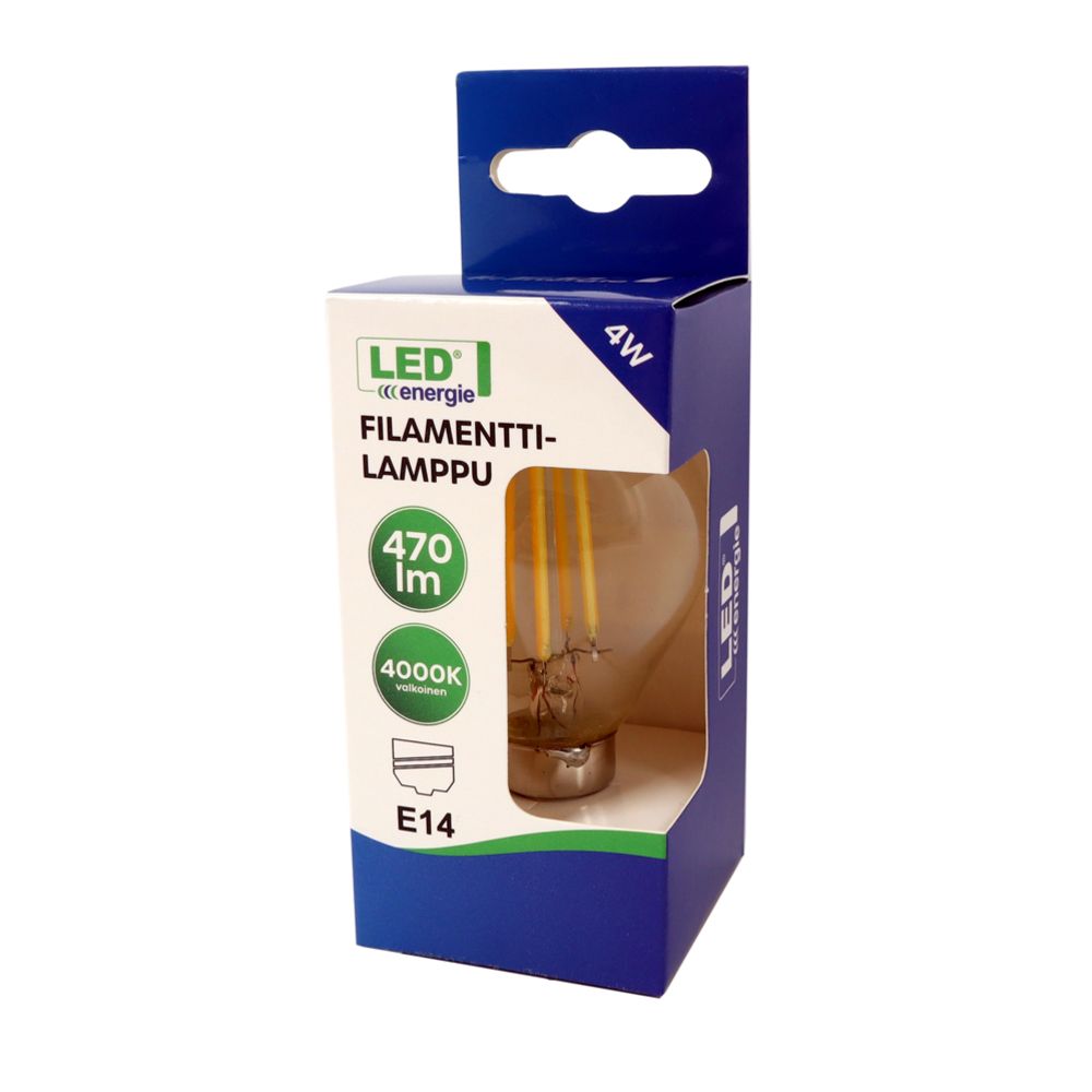 Led Energie filamentlampa P45/E14 4 W 470 lm 4000 K, klar