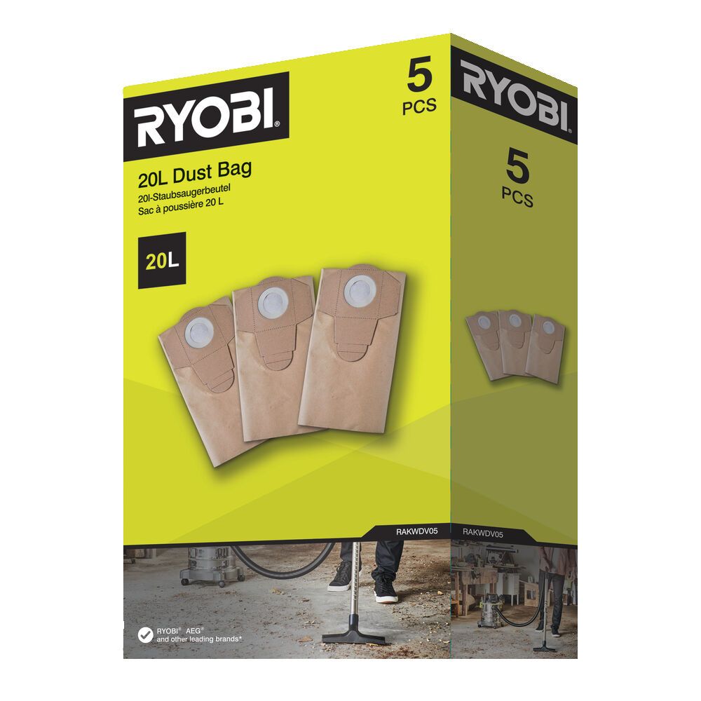 Ryobi ONE+ pölypussi märkä-kuivaimurille 5 kpl RAKWDV05