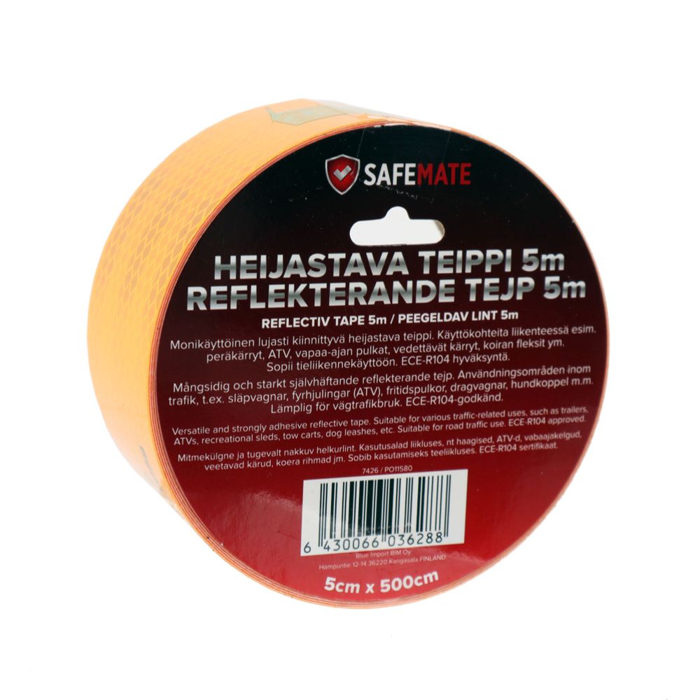 Reflextejp till släpvagn/trailer 5 m, gul