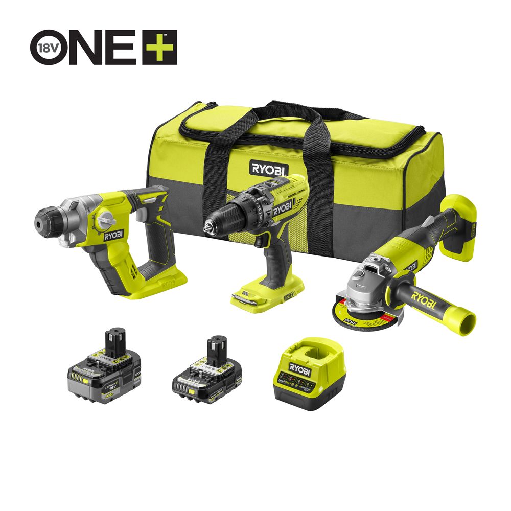 Ryobi ONE+ batteridriven verktygssats RCK183D-242S 4.0 Ah & 2.0 Ah