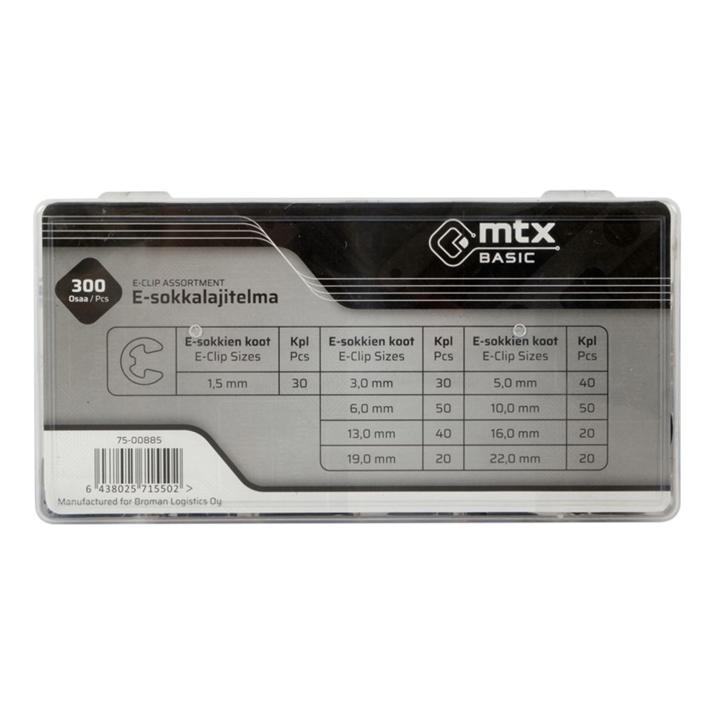 MTX Basic E-låsringar 300 delar