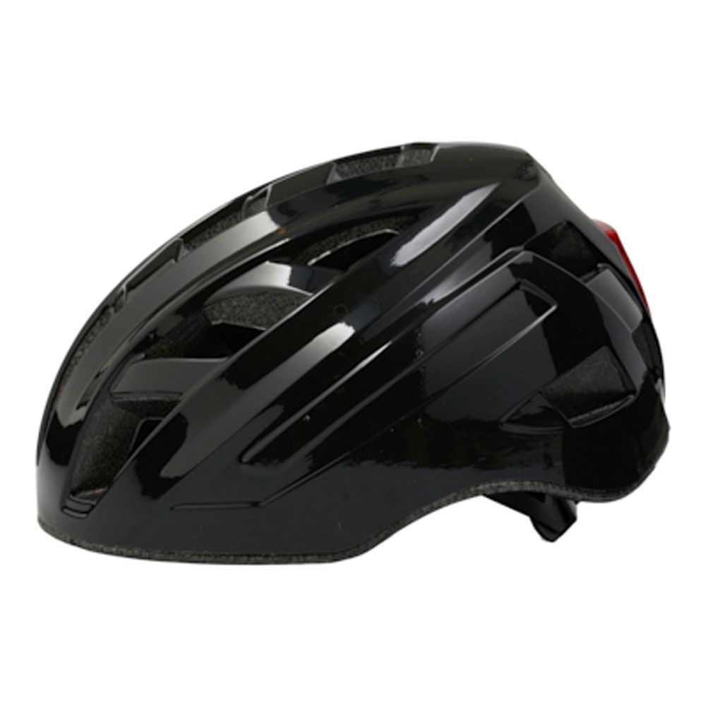 Fastr cykelhjälm med bakljus svart