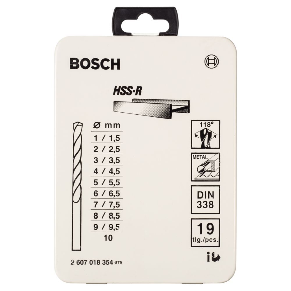 Bosch metalliporanteräsarja 1-10 mm HSS-R DIN 338 19 osaa