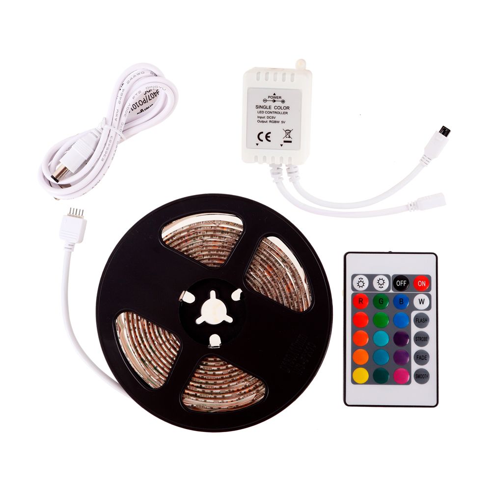 Led Energie RGB-W LED USB-pesa ja puldiga valgusriba, 3 m