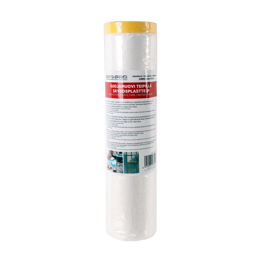 MagPro Suojamuovi teipillä 2400mm x 16m läpinäkyvä