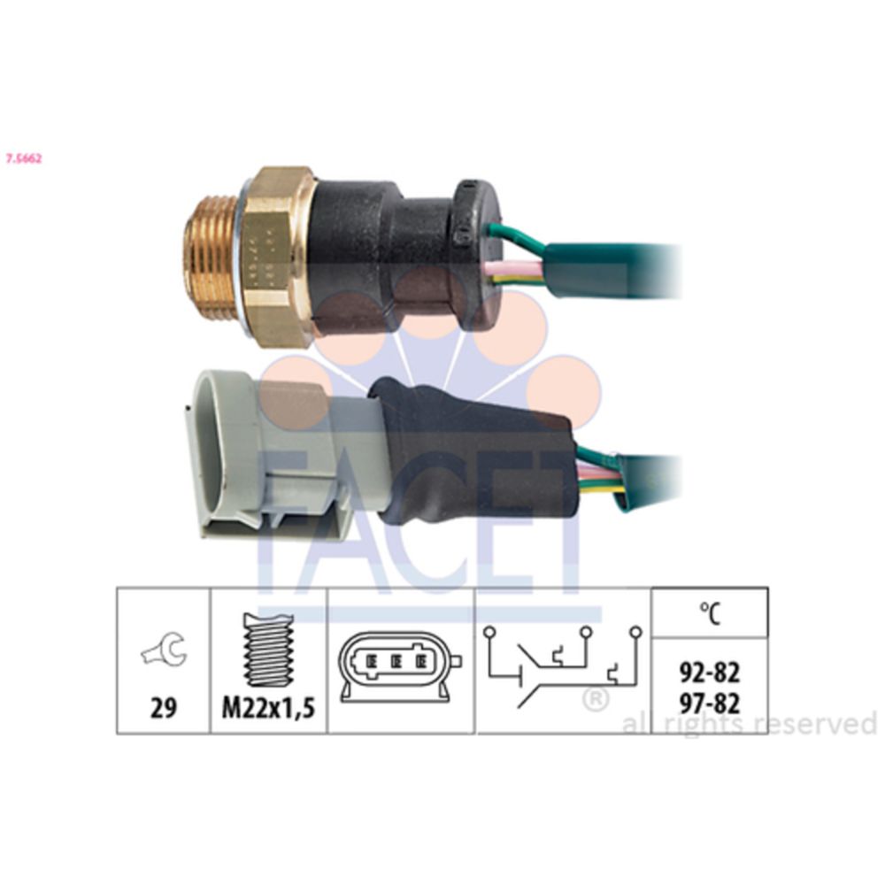 Jäähdyttimen puhaltimen lämpötilakatkaisin 13-3814