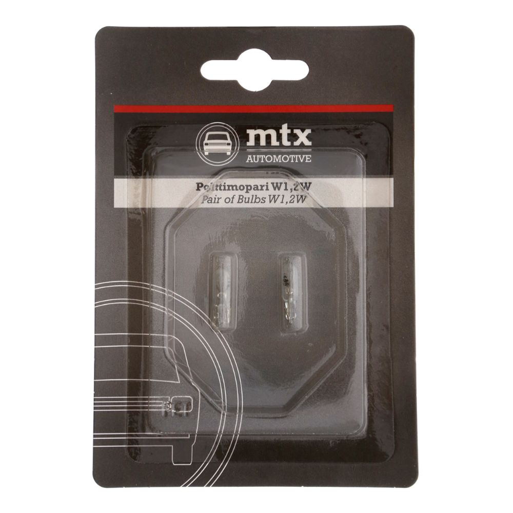 MTX Automotive glassockellampa 2-pack 12V 1,2W W1,2W (T5)