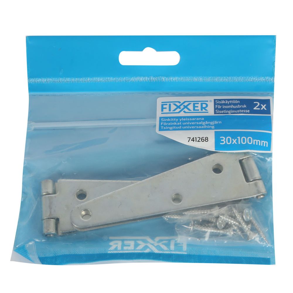 Fixxer® hing 100 x 30 mm tsingitud 2 tk