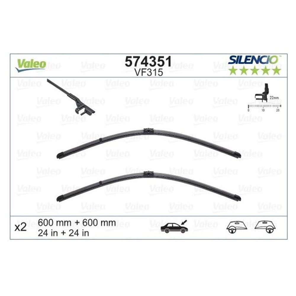 Valeo X-trm VM315/VF315 torkarblad 2 st. 60 + 60 cm
