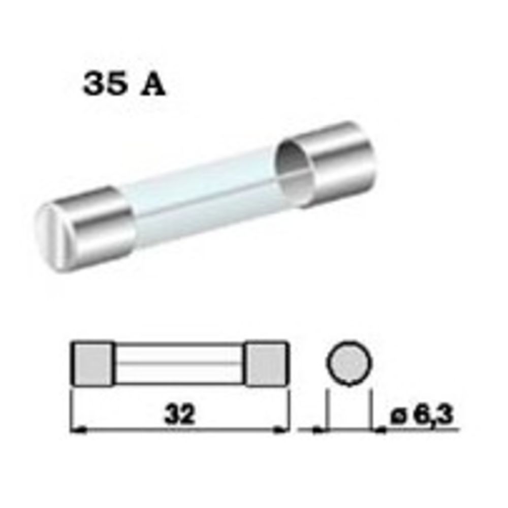 Glassäkring 35 A 6,3 x 32 mm 5 st. 12/24 V