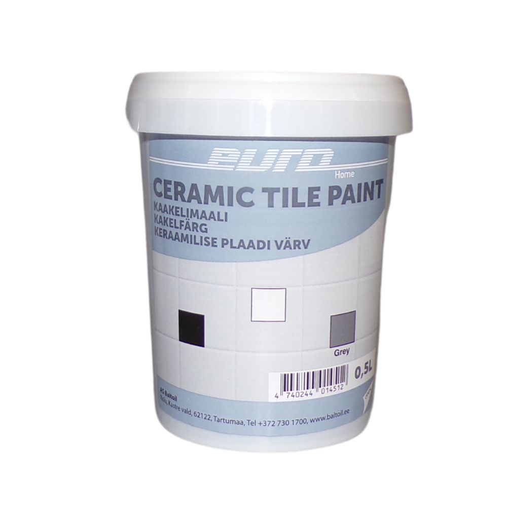 Euro Ceramic Tile Paint kakelfärg 0,5 l grå