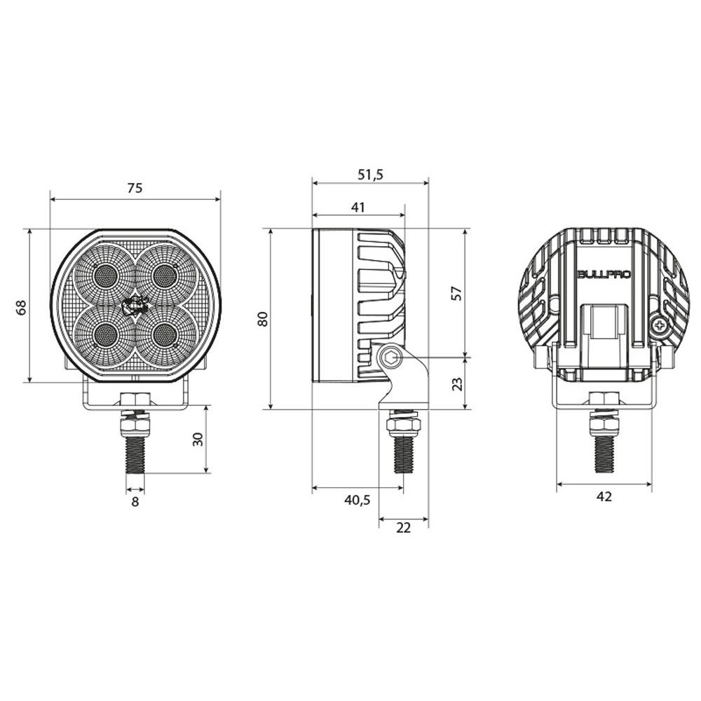 Bullpro Spectrum Ellipse 24 LED-peruutus- ja työvalo 2650 lm 24 W ovaali 9-32V R10/R23