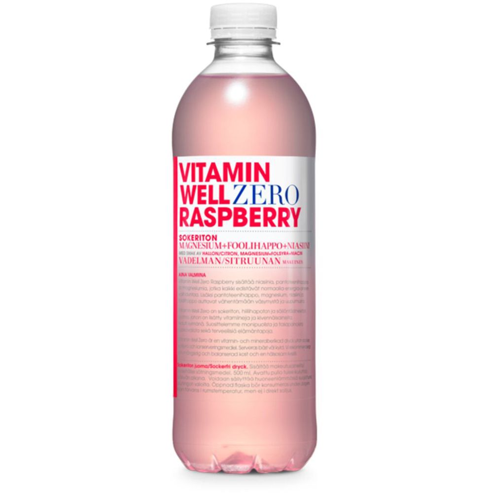 Vitamin Well Zero Raspberry hyvinvointijuoma 500 ml