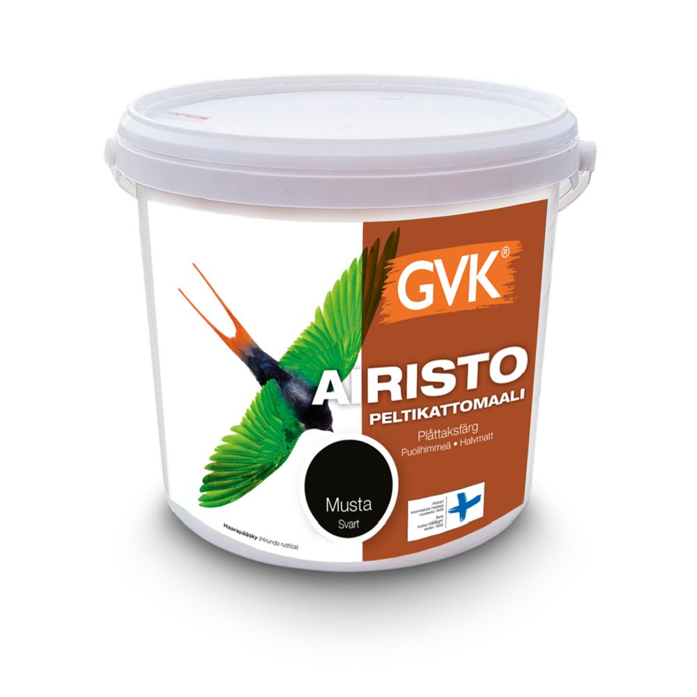 Airisto peltikattomaali musta RR33 2,7 l