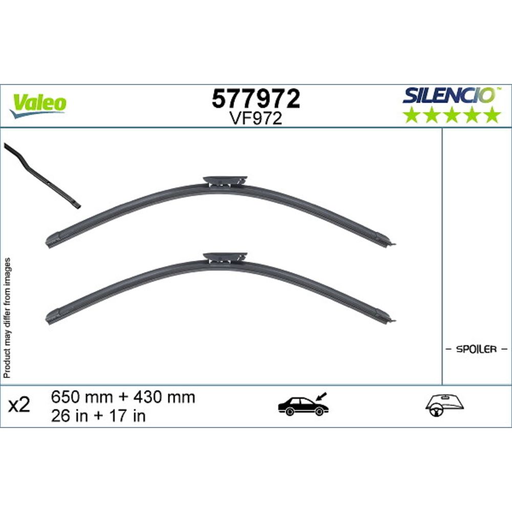 Valeo Silencio FB VF972 torkarblad 2 st. 65 + 43 cm