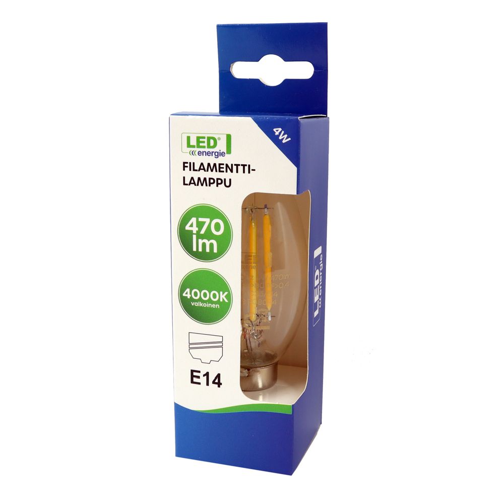 Led Energie kronljuslampa filament C35/E14 4 W 470 lm 4000 K, klar