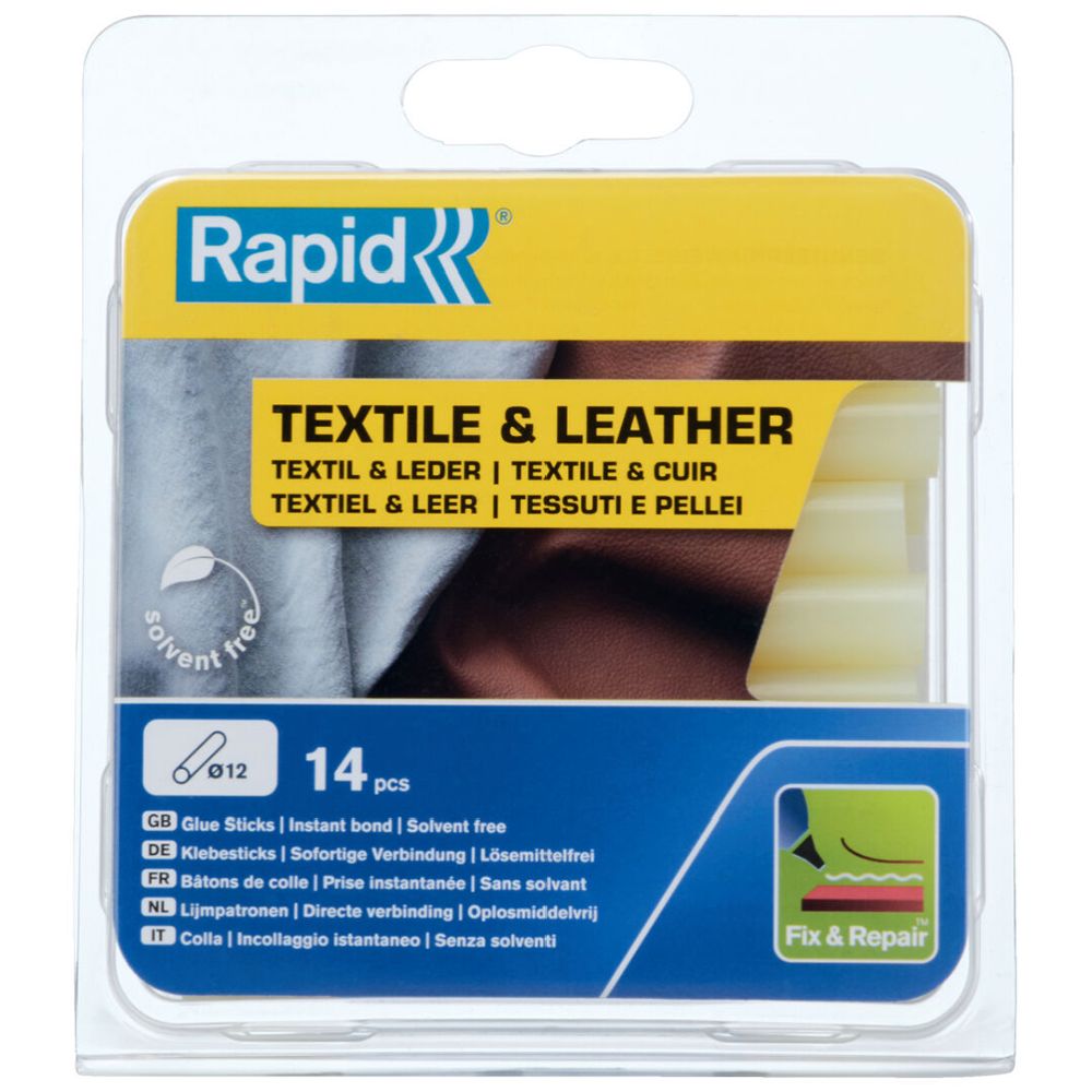 Rapid limstav för textil och läder Ø12 mm, 95 mm, 14 st.
