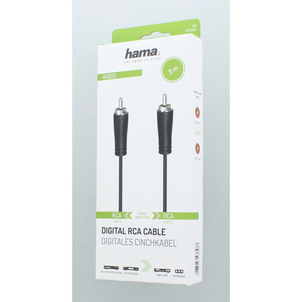 Hama Audiokaapeli, RCA uros - RCA uros, digitaalinen, 3,0 m