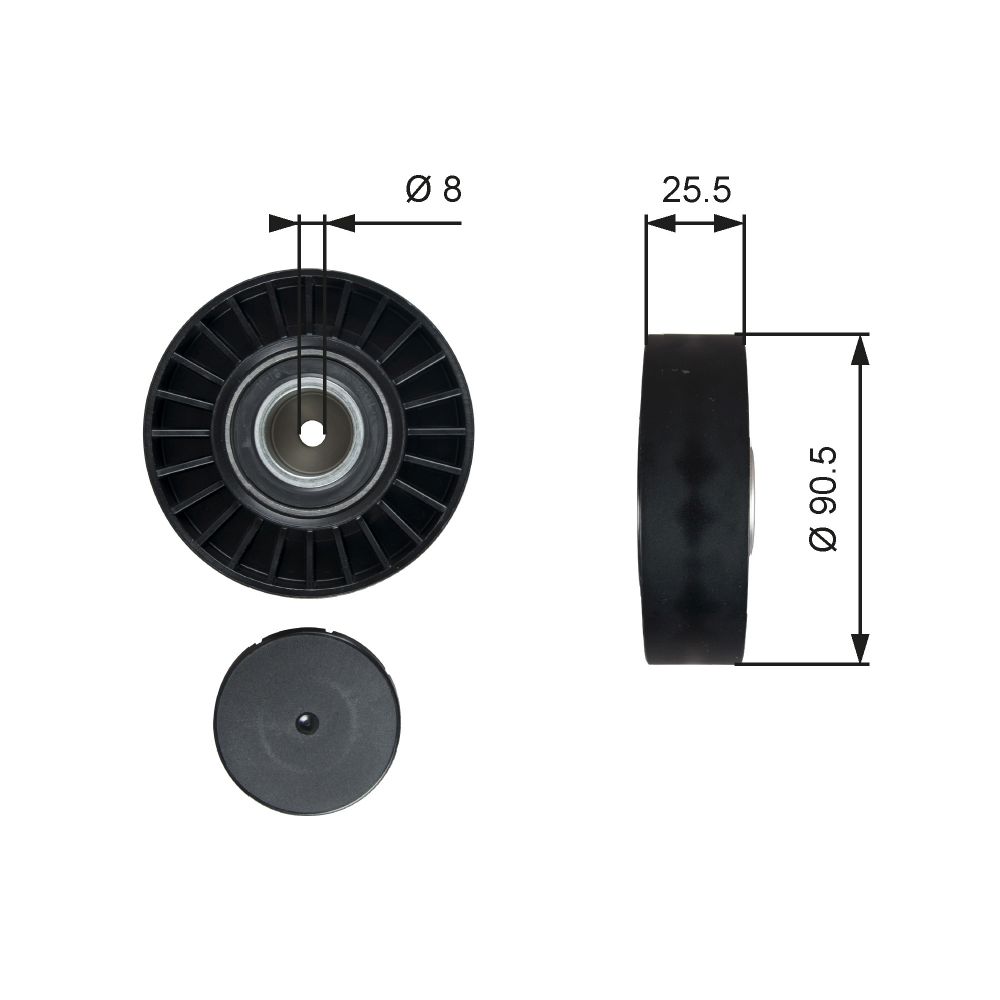 Styrrulle, multiribbrem 30-0536