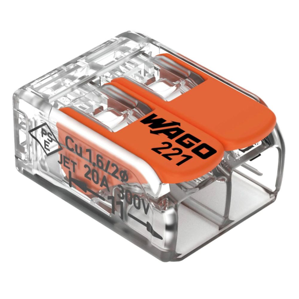 Wago 2-polig kopplingsklämma 0,2–4 mm² 16 st.