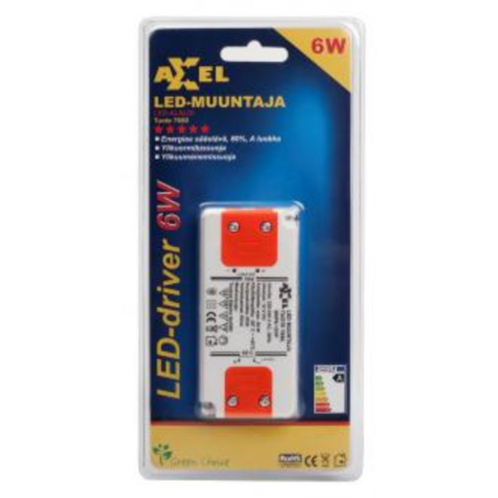 Axxel LED-trafo, 220—240 V, 8 W, 12 VDC, IP20