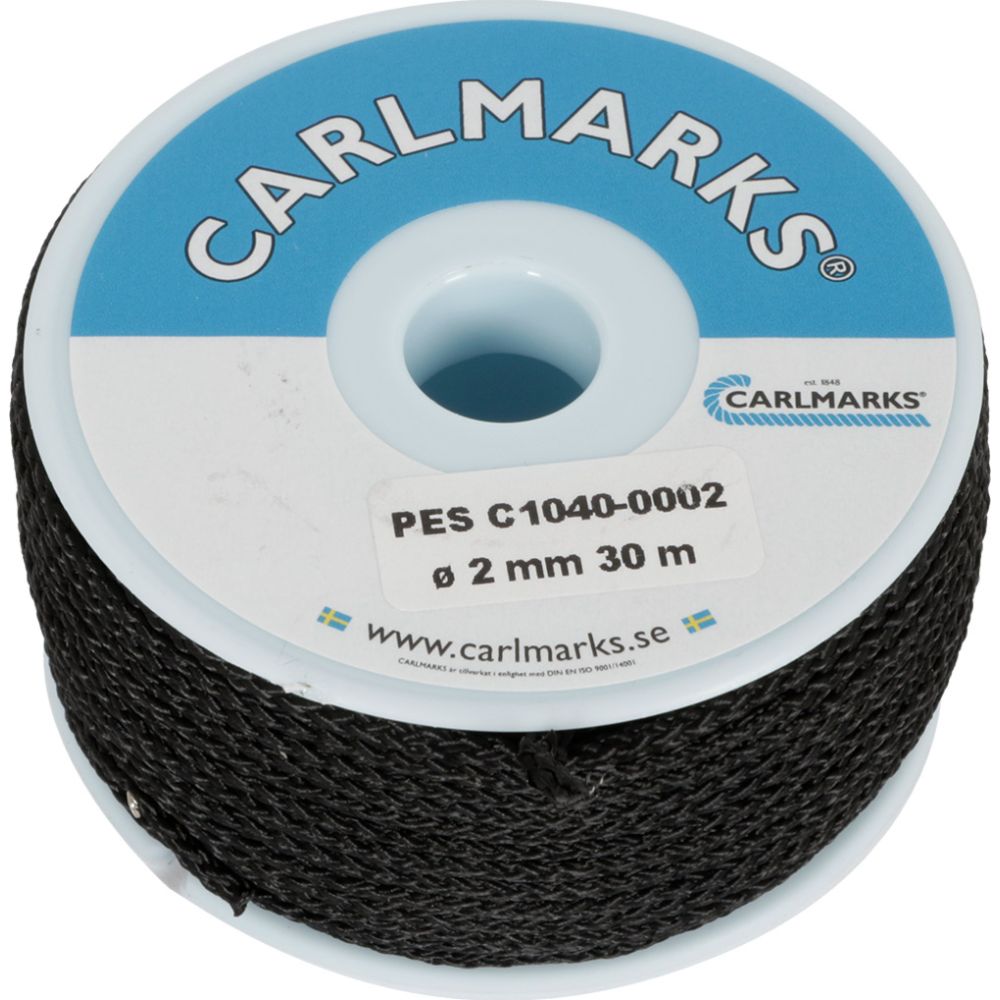 Carlmarks polyesterlina svart 2 mm 30 m