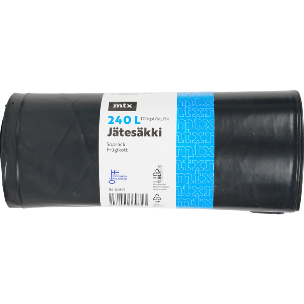MTX sopsäck 240 L svart 10 st.