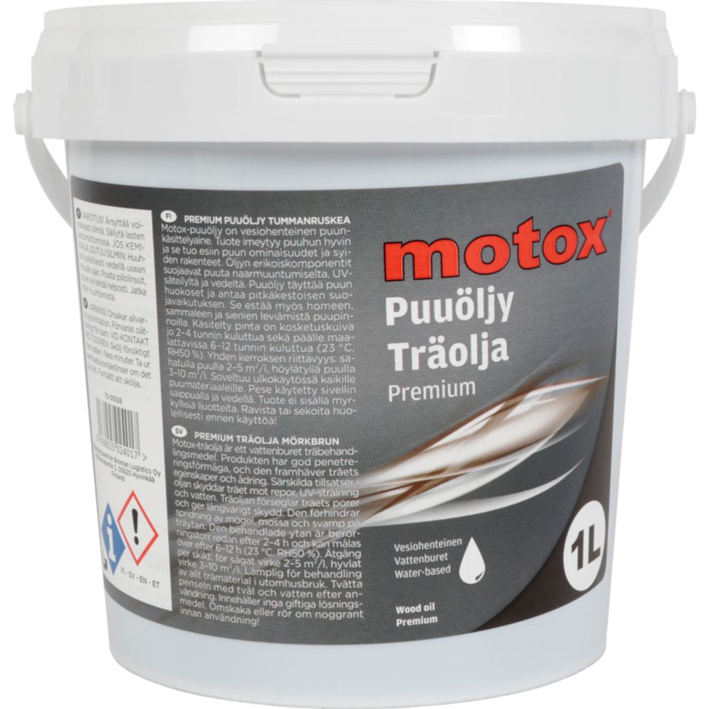 Motox Premium träolja mörkbrun 1 l