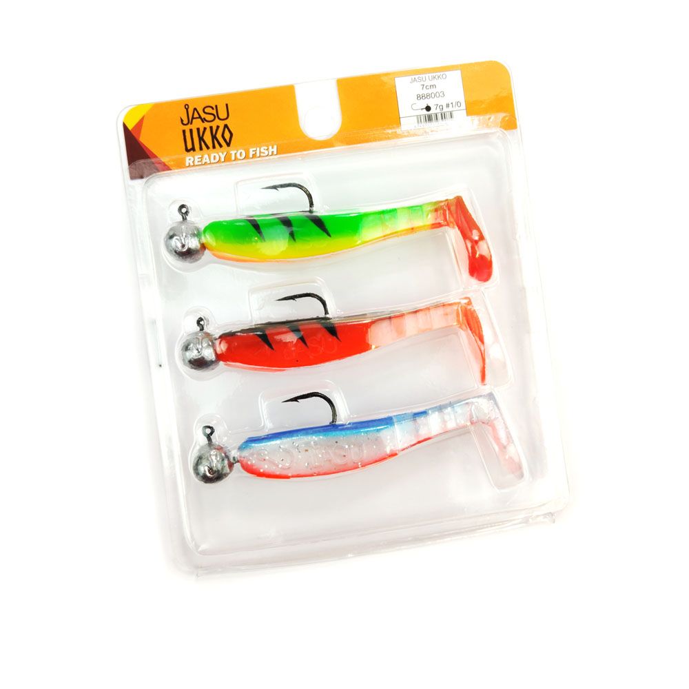 Jasu Ukko 7 cm jigi 3 kpl + jigipää 3 kpl