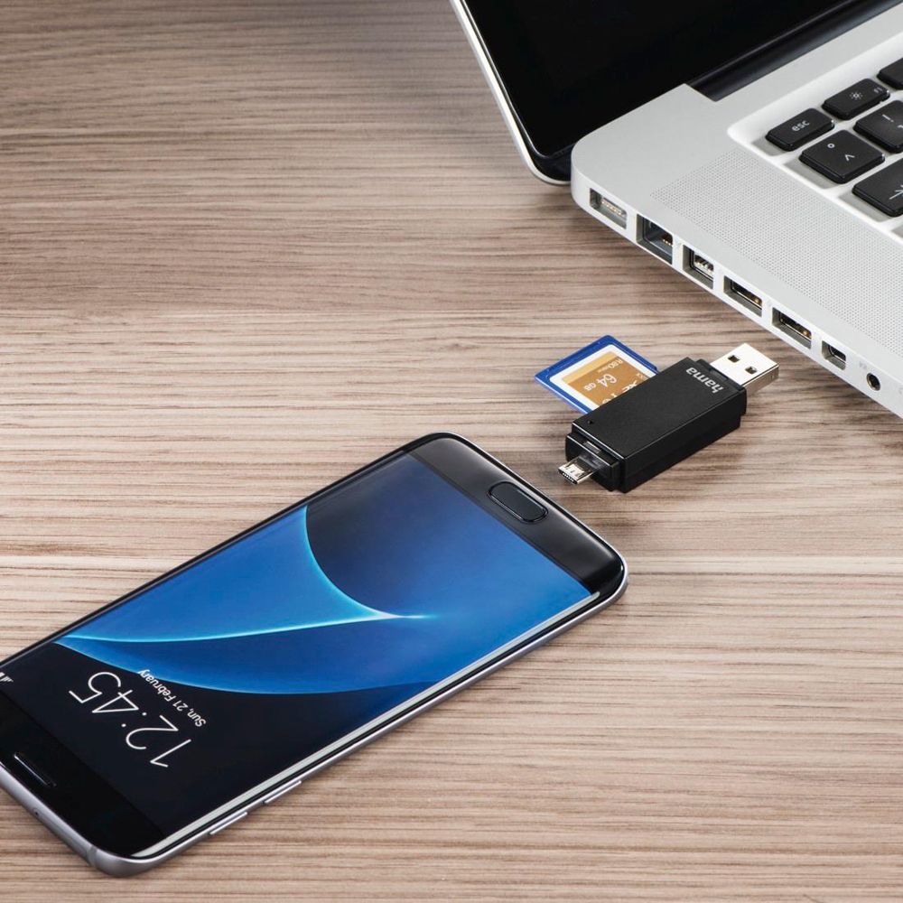 Hama Basic minneskortläsare USB 2.0 OTG svart