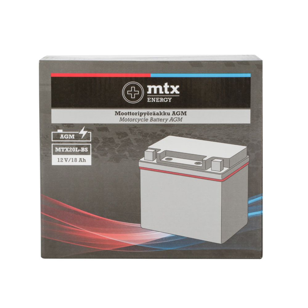 MTX Energy AGM-aku, 12 V, 18 Ah, "MTX20L-BS" (P 175 x L 87 x K 155 mm)