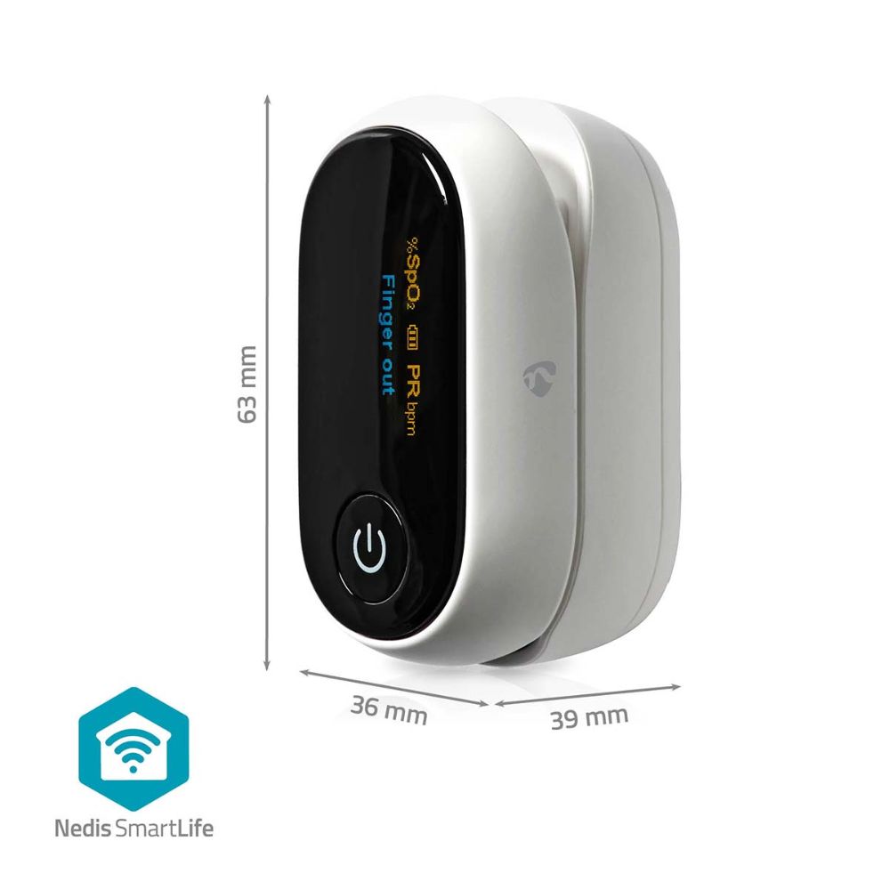 Nedis SmartLife pulsoximeter med OLED-display