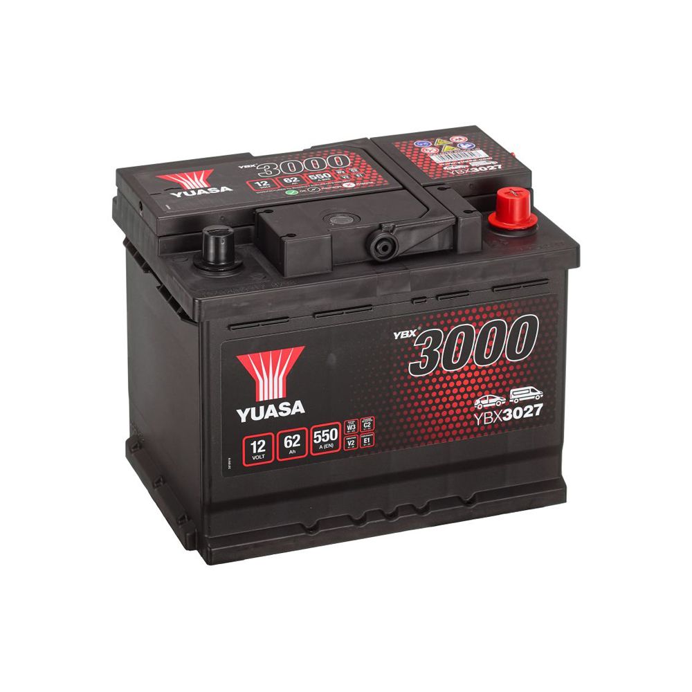 Yuasa YBX3027 62Ah/550A aku P243xL175xK190 -+