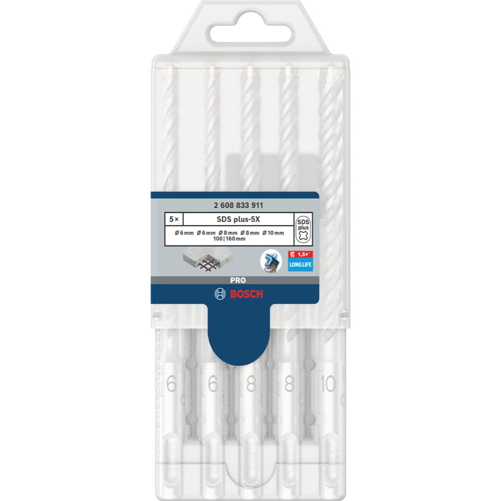 Bosch vasaraporanteräsarja SDS plus-5X 6-10 mm 5 osaa