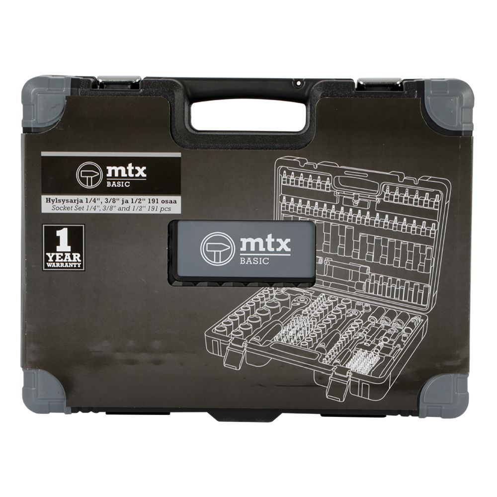 MTX Tools Basic hylssats 1/4", 3/8” & 1/2” 191 delar