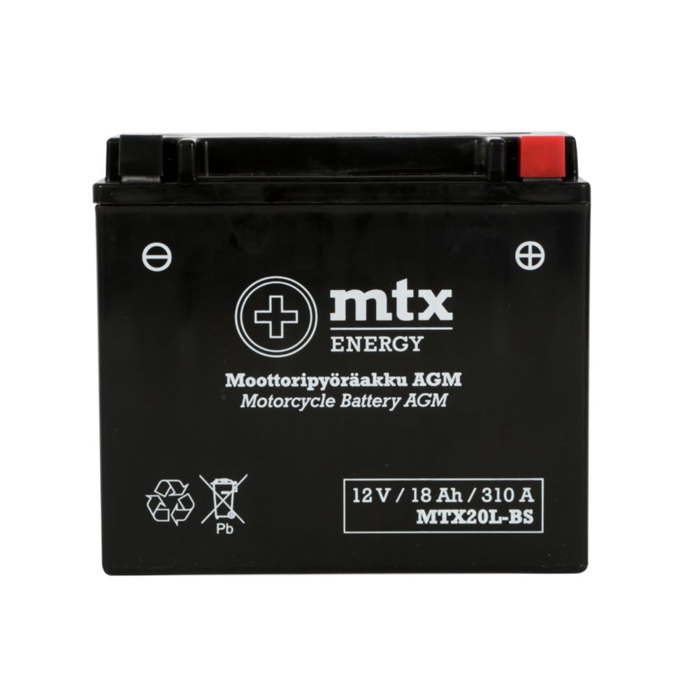MTX Energy AGM-aku, 12 V, 18 Ah, "MTX20L-BS" (P 175 x L 87 x K 155 mm)