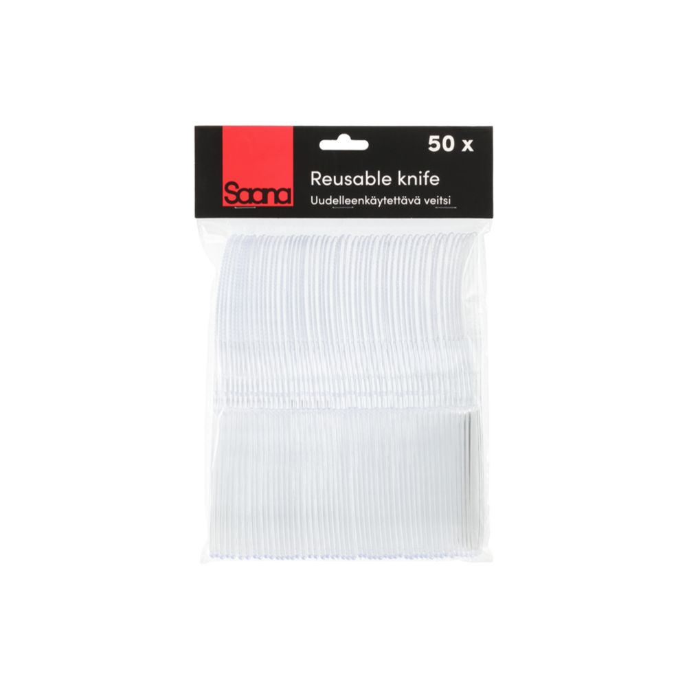 Saana Veitsi kirkas uudelleenkäytettävä 50 kpl