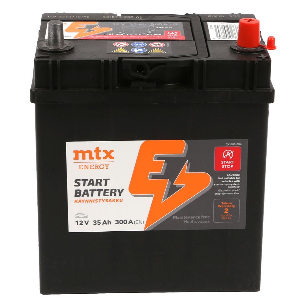 MTX Energy käivitusaku, 35 Ah / 300 A, P 187 x L 127 x K 227, -+