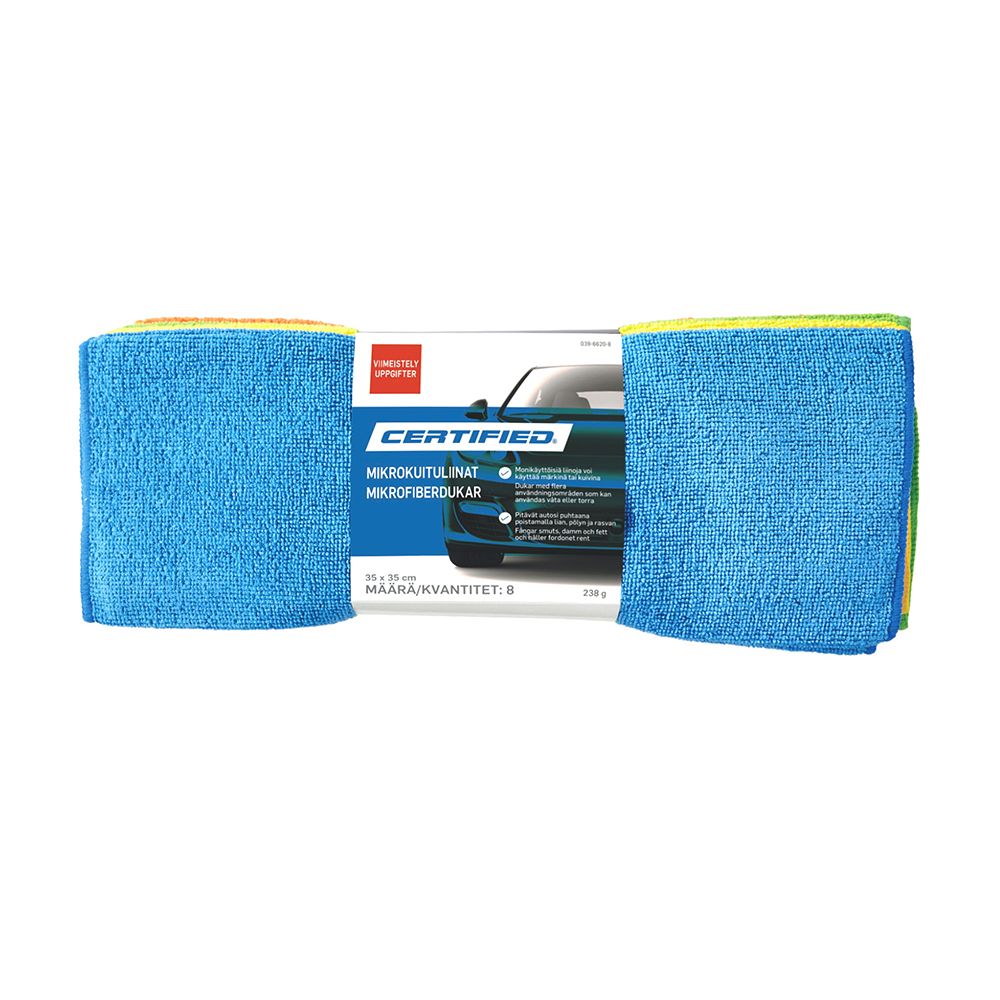 Certified mikrofiberduk för finbehandling 8 st.