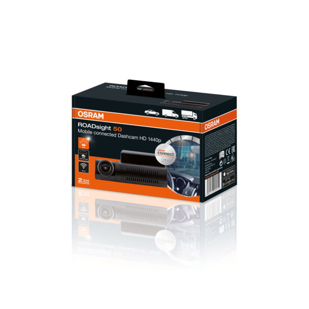 Osram ROADsight 50 Dashcam HD 1440p autokaamera, Wi-Fi