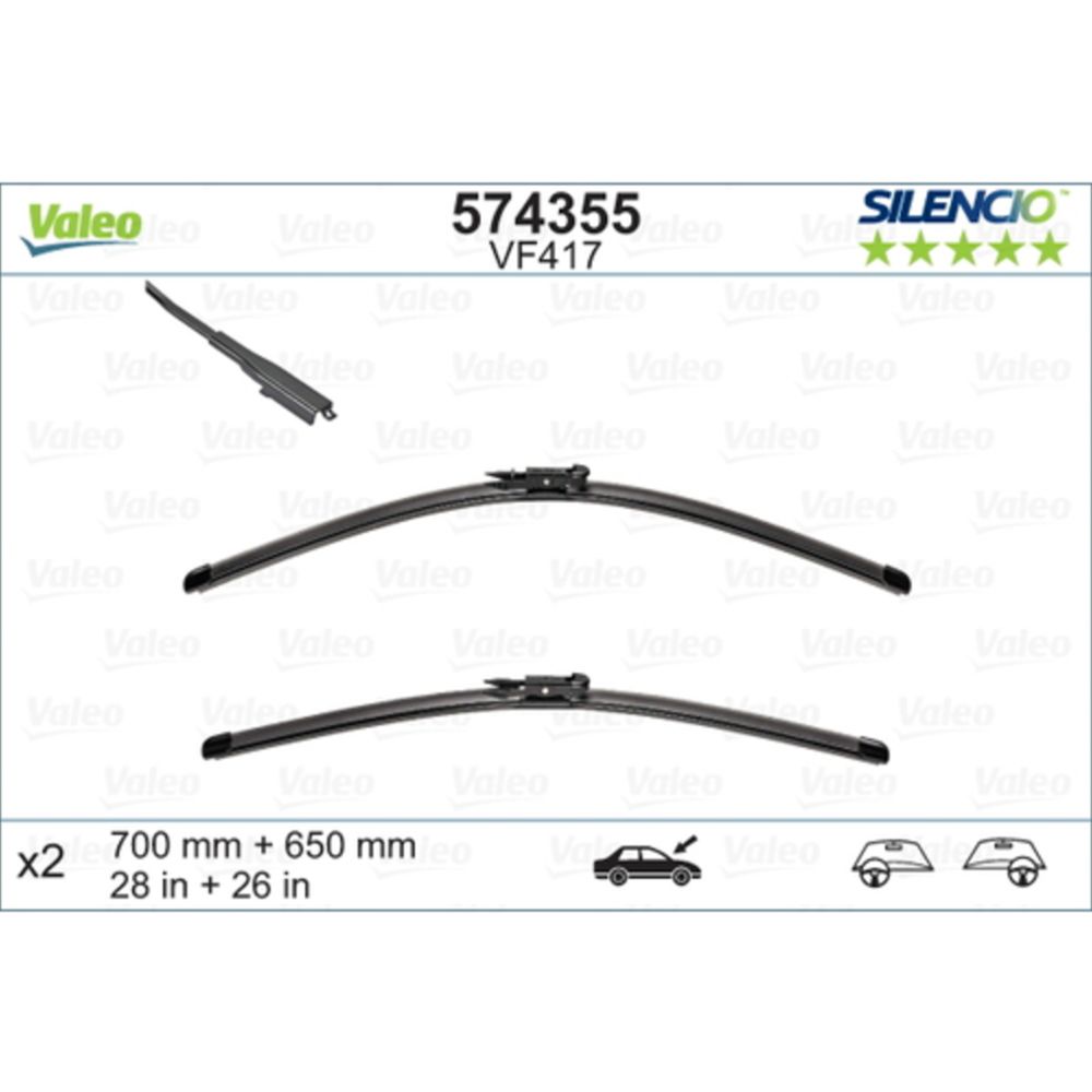 Valeo X-trm/AeroTwin VM417/VF417/A100S kojamehed 70 + 65 cm