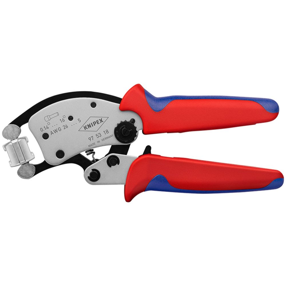 Knipex® 97 53 18 Twistor® pääteholkkien puristuspihdit itsesäätyvä 0,14-16 mm²