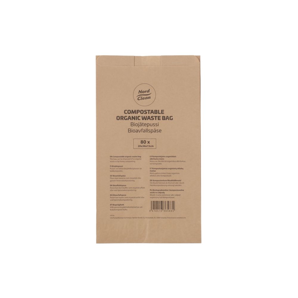 Nord Clean Biojätepussi paperinen 80 kpl