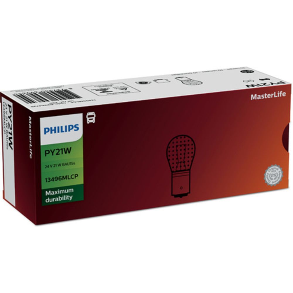 Philips glödlampa 24V PY21W (BAU15S) 10 st.